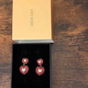 Heidi Daus Sparkling Red Heart Earrings omega